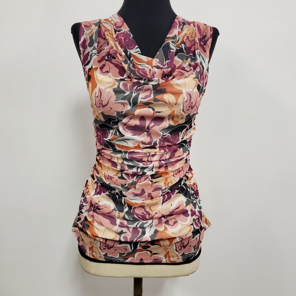 Cable Gauge Womens Y2K Mesh Floral Rushed Fairy Top Size M‎ Preppy 90S Disco